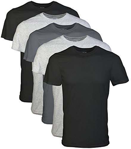 Gildan Men's Crew T-Shirts, Multipack, Style G1100, Black/Sport Grey/Charcoal (5-Pack), X-Large