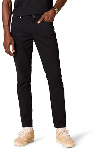 Amazon Essentials Pantaloni in Twill Elasticizzati con 5 Tasche Slim Uomo, Nero, 36W / 34L