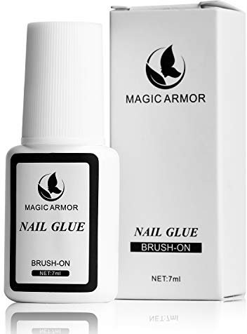 MAGIC ARMOR Colle à ongles Avec Pinceau 7ml Colle Faux Ongle extra forte Colle A Faux Ongles Pour Pointes Acrylique Colle à Ongles Pour Ongles Artificiels, Nail glue