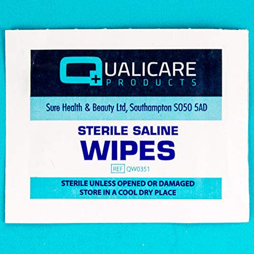 40x Qualicare First Aid Sterile Injury Wipes - Alcohol Free Saline/Skin Wipes