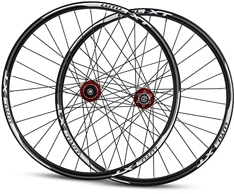 QHY 26 27.5 29 Zoll Fahrrad Laufrad Hohlkammerfelge 8/9/10/11-fach Erwachsene Racinglaufradsatz Für Brakes/Felgenbremse Citybike Damen (Color : Red, Size : 27.5 inch)