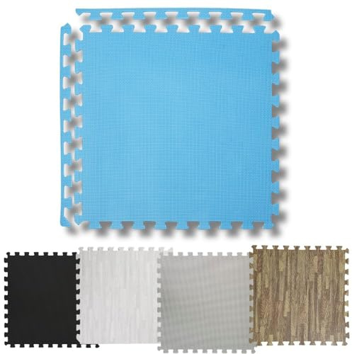 Foam Exercise Mats, Large Gym Flooring Mat, Interlocking Puzzle EVA Floor Tiles, Non-Slip Rubber Soft Cushion Floor Protector Home Workout Mat, Yoga Matting, Fitness Training Equipment - 60cm x 60cm