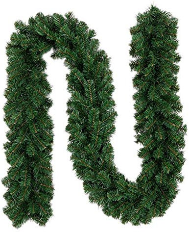Künstliche Weihnachtsgirlande Tannengirlande 2.7m - Künstliche Girlande Weihnachten Tanne - DIY Tannengirlande Erfreut Für Kamine Treppen Wand Tür Draußen Innen Außen Balkon Tannen Grün Deko