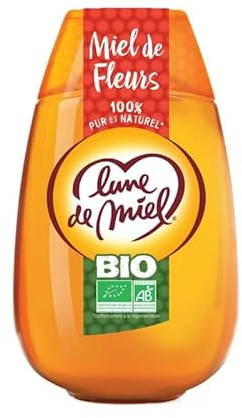 LUNE DE MIEL - Miel De Fleurs Souple Bio - Pot 500g - Récolté en France - Doux et Naturel - Pour une Pause Gourmande et Saine. - Lot De 3 - Vendu Par Lot