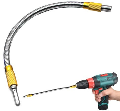 Samuliy Flexible Drill Extension Long - Hexagonal Shank Bendable Bit Extension - 11.8-inch Flexible Shaft Drill Extender Attachment For Men