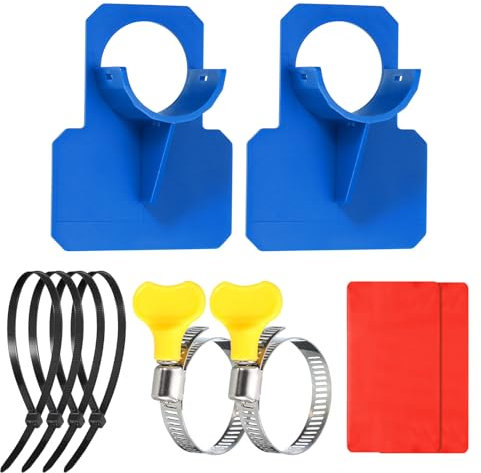 QUARKZMAN Support de Tuyau de Piscine, 2Pcs Support de Tuyau de Piscine Hors Sol, pour Éviter l'Affaissement Des Tuyaux Avec Ruban Adhésif, Colliers de Serrage et Pinces à Tuyaux (Bleu)