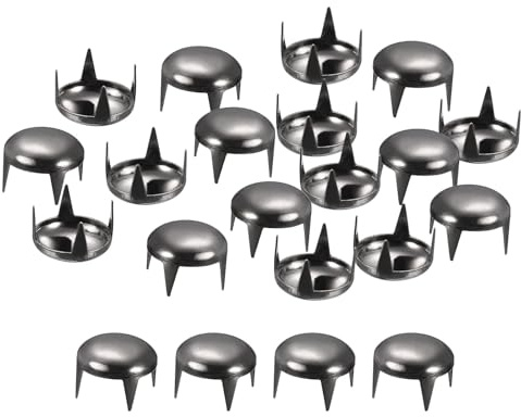 sourcing map 200 Stück 10mm schwarze runde Kuppelnieten Metallkrallenperlen Nagelkopfnieten Spike Nieten Punk Rock DIY für Lederhandwerk Kleidungsgürtel Tasche Schuharmband Zubehör