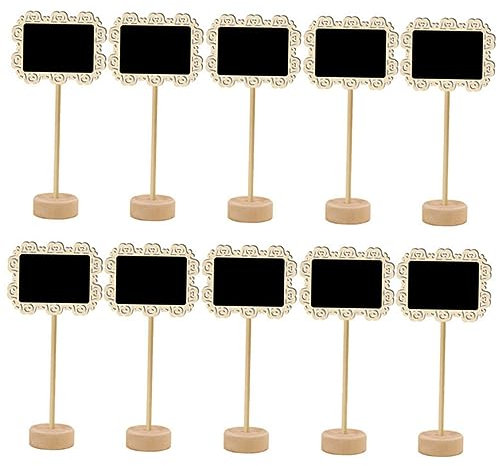 EXCEART 10St Preisschild kreidetafel schild tafel zum aufstellen Mini-Tafelschilder Etikett für Baumschulpflanzen Anzahl das Schild Kindergarten Lebensmittel Büro kleine Tafel hölzern