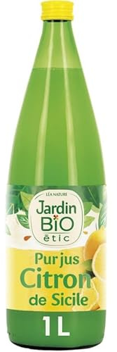 Jardin Bio Étic Jus de Citron Biologique 1L Pressé à Froid - Pause Rafraîchissante et Naturelle - Epicerie Bio - Diététique et Nutrition - Le Lot De 3
