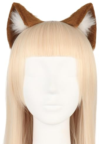 Asudaro Katze Fuchs Wolf Ohren Flauschige Katze Ohr Stirnband Kawaii Haarband Tier Cosplay Katze Wolf Fuchs Hund Ohren Haarband Stirnband Party Kostüm Zubehör
