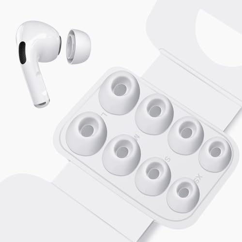HEEKIM Airpods Pro/Airpods Pro 2 mit Loch zur Geräuschreduzierung, 3 Paar Silikon-Ohrstöpsel Anti Rutsch Soft Silikon Airpods pro Ersatz-Ohrstöpsel Aufsätze (AirPods Pro 1/2 - XS/S/M/L)