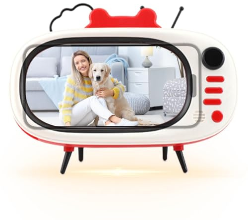 Telefon-Schreibtischhalter – Desktop-Telefonständer, Auto-Schreibtisch-Telefonhalter | TV-förmiger Retro-Tisch-Telefonhalter Mit Kabel-Organizer, Lustiger, Einzigartiger Handy-Ständer, Telefon-Organiz