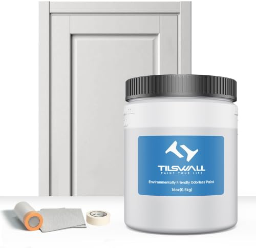 TILSWALL Barniz Madera para Pulverizador de Pintura, Ecológico, Pintura para Muebles para Gabinete, Metal, Bricolaje, a Base de Agua, No Tóxico y Sin Olor, Fácil de Aplicar (gris claro), Pint 16 Oz