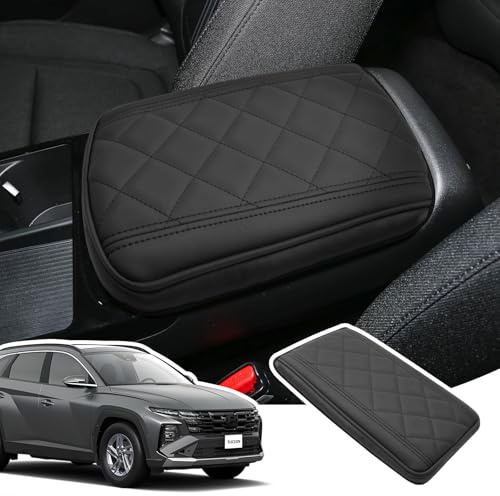 LANGBEAN Copribracciolo per Hyundai Tucson Elettronico Automatico 2025 2026 | Copertura per Bracciolo Console Centrale, Protezione Materiale Pelle PU Ispessita, Accessori Alzare il Bracciolo di 3CM