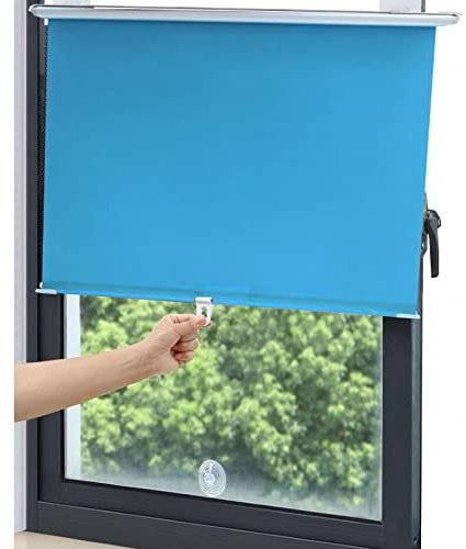 Tenda avvolgibile portatile grigia per finestre da tetto, 66 x 124,5 cm, protezione solare, universale, retrattile, senza foratura, ventose incluse
