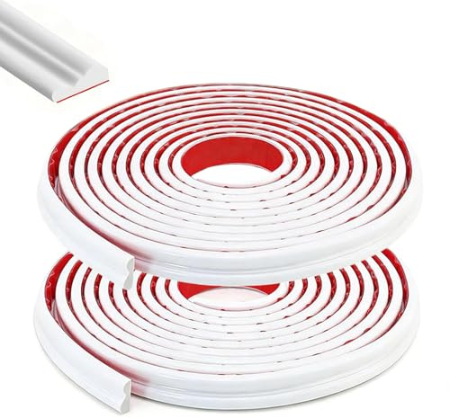 CHUIFAI 2 Stück 6m weiße Zierleisten Selbstklebend Wandleisten, Stuckleisten Decke, Leisten Selbstklebend Wand Deko für Spiegelrahmen, Schrank und Fliesen