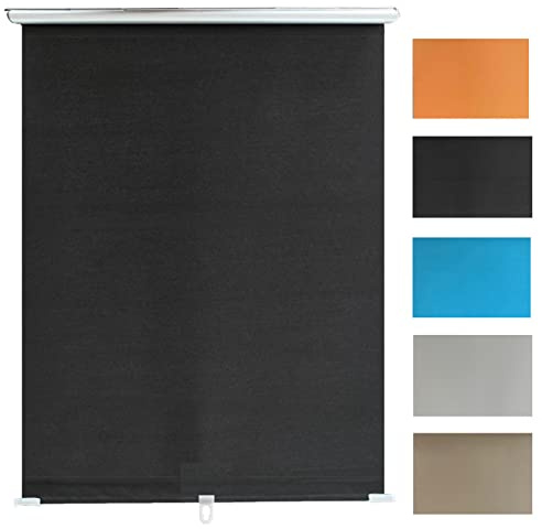 Estor enrollable opaco con ventosas, mini persiana de ventana de 72 x 125 cm, sistema de resorte, fácil instalación, perfecto para decoración del hogar, cortina de bloqueo de luz.