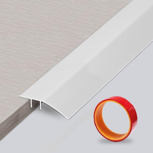 Yunlaishaocer Tröskelramp i aluminium, 0,9 m x 43 mm flernivåtröskelstång med lång självhäftande tejp, tröskelstång nivåupptagning, höjd mellan 5 och 12 mm för ramp (silver)