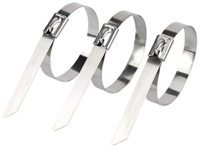 Stainless Steel Zip Ties 10 20 100Pcs 12mm 0.47 Inch 304 Stainless Steel Cable Twist Tie Lock Metal Zip Wrap Coated Metal Detectable Cable Tie 150 200mm(200PCS,12x1000mm)