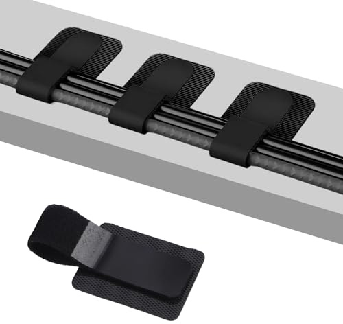 30 PCS Under Desk Cable Management Kit with ​Adjustable & Reusable​ Self-Adhesive Clips & Trays, Wire Organiser for Desk and TV Cord Management (Black)