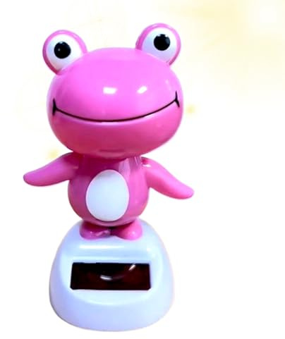 Générique Accessoires De Tableau De Bord - Figurine Grenouille Hochement de Tête,Figurine Solaire Oscillante pour Véhicule Camion Auto Décoration Intérieure