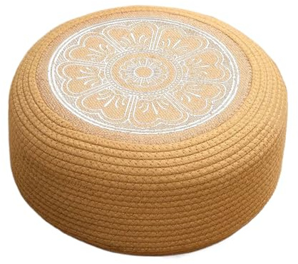 Genérico Asiento otomano de ratán Tejido - otomanos de Patio, otomanos al Aire Libre Impermeables, Asiento otomano de Mimbre | Cojín de Piso de Tatami para jardín