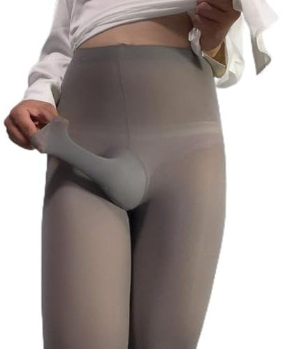 Collant en nylon pour homme avec poche pour la danse, le club et les sous-vêtements quotidiens Gris