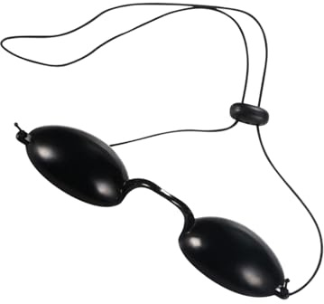Gogogmee Maschera Protettiva Occhi Nera per Uso Quotidiano Occhialini Ergonomici con Protezione UV Comfort e Durata per Trattamenti Estetici e Abbronzatura