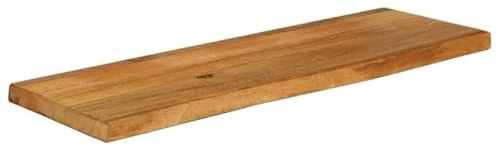 Eleganz Mesa de madera de mango maciza, 120 x 20 x 3,8 cm, con borde de árbol, aspecto de roble, mesa rústica para cocina, salón o jardín, duradero y natural