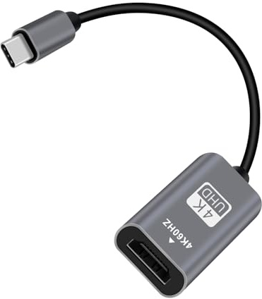 YINGAYOU Typ C Hane till HDMI Hona Adapter 10Gbps USB 3.1 Typ C till HDMI Hona Adapterkabel 4K@60Hz UHD för Dataöverföring till Bärbar Dator, Telefon, Bildskärm, HDTV (Svart 0.2 m)