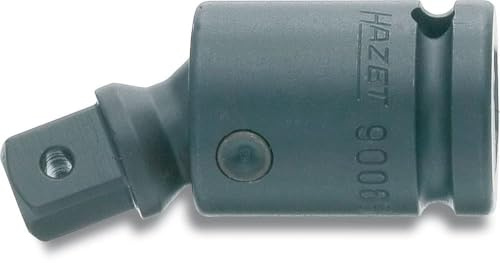HAZET Kraft-Gelenkstück 9006S, 1/2 Zoll (12,5 mm) Vierkant, brüniert, geölt | Antrieb 1/2 Zoll (12,5 mm) Vierkant hohl, Abtrieb 1/2 Zoll (12,5 mm) Vierkant massiv, Chrom-Vanadium-Sonderstahl, DIN 3121