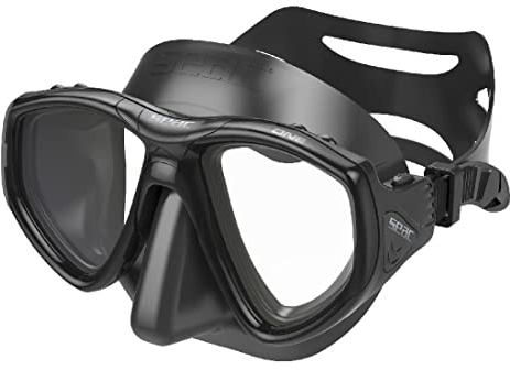 SEAC One, Maschera Sub per Immersioni Subacquee e Snorkeling con Custodia, Predisposizione Graduata per Miopia Unisex Adulto, Nero