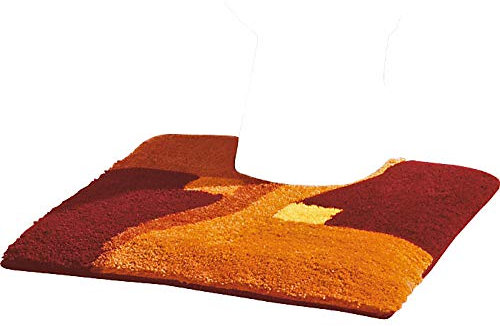 Erwin Müller WC-Umrandung Athen rutschhemmend Terra Größe 50x50 cm - kuscheliger Hochflor, für Fußbodenheizung geeignet