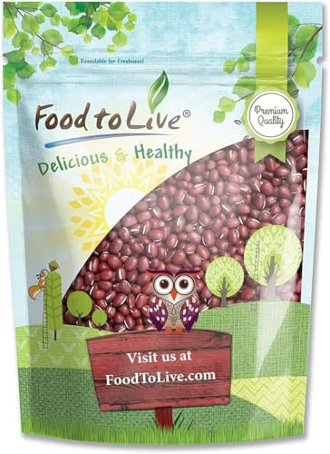 Food to Live - Adzuki Beans, 4 Pounds Whole Dried Azuki Beans (Red Mung Beans), Raw, Vegan, Kosher, Sproutable, Bulk. Rich in Minerals, Dietary Fiber and Protein.