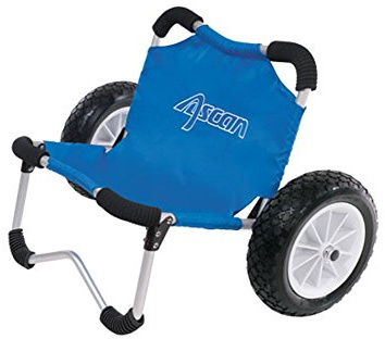ASCAN SUP-buggy – perfekt för transport av SUP-bräda, kanot, kajak, surfbräda på stranden och stranden – lastkapacitet 80 kg – 68 x 38 x 36 cm – vagnen kan också användas som säte.