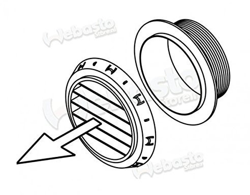 Unbekannt Webasto Original 60mm Luftauslass Ventil (gerade Gitter) weiß