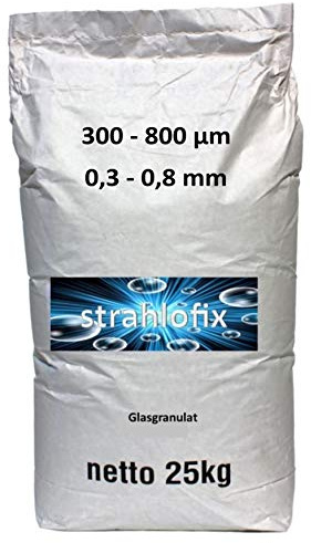 25 kg Strahlmittel Glasgranulat gebrochenes Glas (300-800 µm)