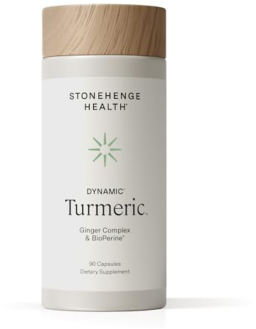 Stonehenge Health Dynamic Turmeric Curcumin with Ginger - High Potency - 1,650 mg Turmeric with 95% Curcuminoids & BioPerine, 90 Vegetarian Capsules
