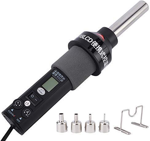 Bärbar värmepistol varmluftspistol 450w LCD-display Elektrisk värmeverktyg Justerbar temperatur med 4 munstycken
