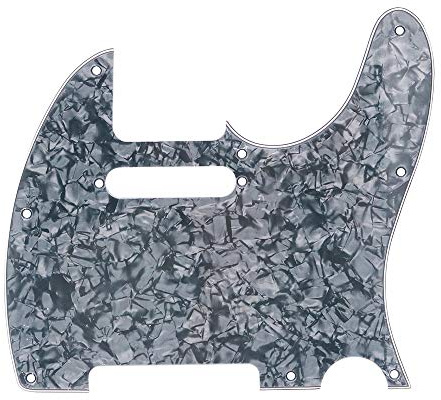 Alnicov 8 Holes Tele Pickguard Guitar Pickguard for Telecaster TL E-Gitarre,Black Pearl