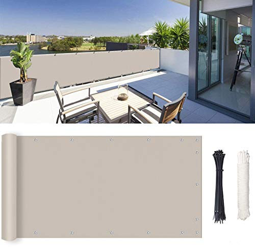 ROBAG Balcon Cache Vue, Bien aux UV et aux intempéries, Diverses Couleurs Et Diverses Tailles Au Choix pour Balcon/Patio/Jardin/Grillage, 1.2x10m, Taupe