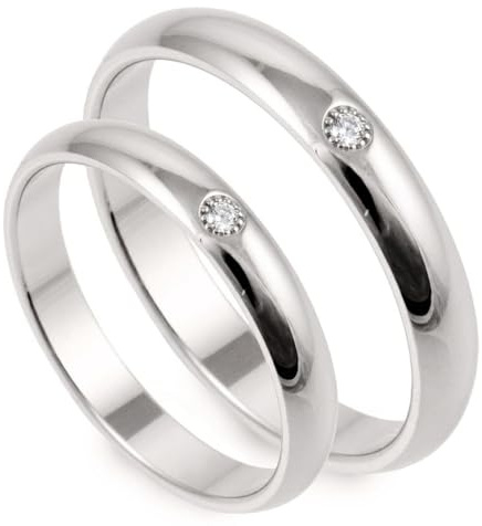 Gold Gala Coppia Fedine in Argento 925 Rodiato con Zircone