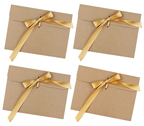 MOOKLIN ROAM Kraftpapier Umschläge, 30 Stück Retro Kraftpapier Vintage Kraft Briefumschläge in Hochwertiger Qualität Kraftkarte Recycelt für Grußkarten, Einladungskarten (Gold)
