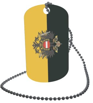 U24 Dog Tag Erkennungsmarke ID Tag an Kette Flagge Österreich-Ungarn Alu 30 x 50 mm
