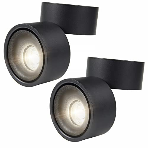 CPROSP 2tlg Deckenspot Aufputz Schwarz 10W, Deckenspot Schwenkbar Natürweiß 4000k, Schwarz