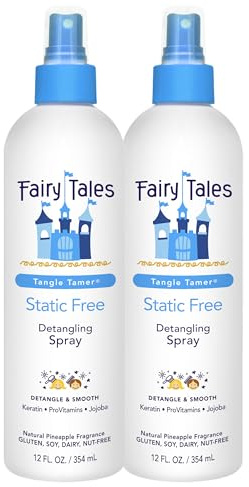 Fairy Tales Tangle Tamer Static Free Detangling Spray - Detangler Spray for Kids - Paraben Free, Sulfate Free, Gluten Free, Nut Free - 12 oz (2 pack)