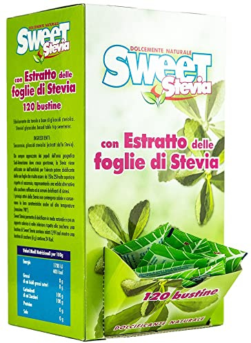 Pinin Pero - Dolcificante Naturale con Stevia - 120 Bustine da 1g | Con Estratto dalle Foglie di Stevia