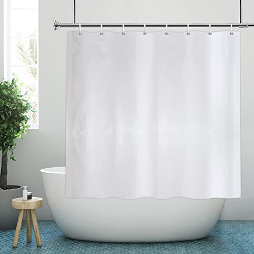 YISURE Weiß Duschvorhang 150x150 schmaler breit für kleine Badewannen, Antibakteriell Polyester-Gewebe Kleiner Badvorhang wasserabweisend, Breite 150 x Höhe 150cm