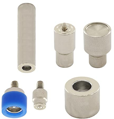 R-Feder Druckknopf-Tool, 15mm - Metall-Druckknöpfe ohne Nähen, mit Einschlagstempel und auswechselbarem Werkzeug, ganz ohne Druckknopfzange