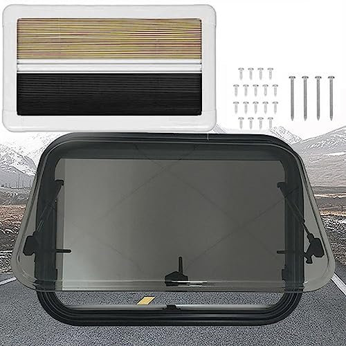 FENGSSLL Remplacement de fenêtre de Camping-Car, Ventilation de Toit de Camping-Car, fenêtre latérale de Camping-Car, avec écran et Pare-Soleil, fenêtre de Camping-Car, fenêtre à charnière,600X500mm